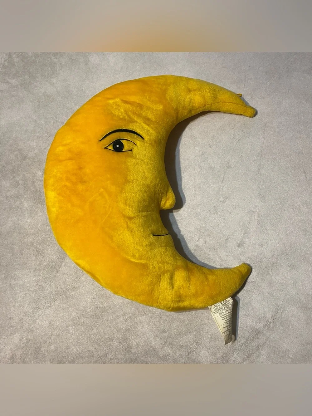 VTG 90s Salamander Graphix Crescent Moon Wall Plush Pillow Yellow Celestial Face